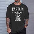 Captain Joe Retro Personalized Nautical Boating Lover T-Shirt Gifts for Him
