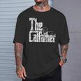 The Catfather Black Cat Father Mafia Whiskers Male Daddy T-Shirt Gifts for Him