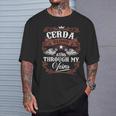 Cerda Blood Runs Through My Veins Vintage Family Name T-Shirt Gifts for Him