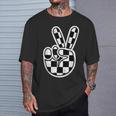 Checkered Peace Sign 60S 70S 80S Race Car Gamer Boys Toddler T-Shirt Gifts for Him