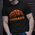 Chicago City Skyline Illinois Basketball Fan Jersey T-Shirt Gifts for Him
