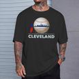 Cleveland Hometown Indian Tribe Ball With Skyline T-Shirt Gifts for Him