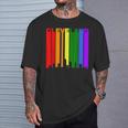 Cleveland Ohio Downtown Rainbow Skyline Lgbt Gay Pride T-Shirt Gifts for Him