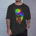 Colores De Camaleón Con Blobs De Color Lindo Arco Iris Camiseta unisex Regalos para él