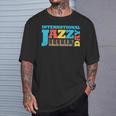 Colorful International Jazz Day Featuring Piano Keys T-Shirt Gifts for Him