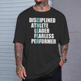 Cool Cheer Disciplined Athlete Leader Fearless Performer T-Shirt Gifts for Him