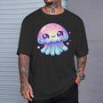 Cute Kawaii Jellyfish Anime Fun Blue Pink Sea Critter T-Shirt Gifts for Him