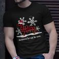 Dachshund Through The White Snow Retro Dachshund Lover Owner T-Shirt Gifts for Him