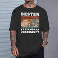 Dad Father's Day Bester Katzenpapa T-Shirt Geschenke für Ihn