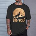Dad Wolf Happy Father's Day Matching Wolf Lover T-Shirt Gifts for Him