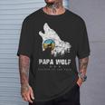 Dad Wolf Rudelführer Father's Day Wolfs intage T-Shirt Geschenke für Ihn