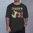 Daddy Of The Three Rex Birthday Dinosaur Family Matching T-Shirt Gifts for Him