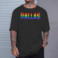 Dallas Texas Tx Lgbt Gay Pride Rainbow Flag T-Shirt Gifts for Him