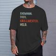 Damen Lustige Idee Zumatertag Ehemann Papa Grillmester Held Mit-Ausschnitt T-Shirt Geschenke für Ihn