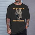 Damen Maine Coon Papa Katzenliebhaber Maine Coon Dad Mit-Ausschnitt T-Shirt Geschenke für Ihn