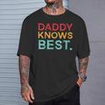 Damen Papa Weiß Es Am Besten Papa Papa Poppaater Stiefvater Ehemann Mit-Ausschnitt T-Shirt Geschenke für Ihn