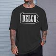 Delco Delaware County Map Pride Pennsylvania Vintage T-Shirt Gifts for Him