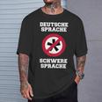 Deutsche Sprache, Schwere Sprache T-Shirt für Herren, Lustiges Sprachlerner Motiv Geschenke für Ihn