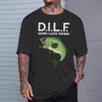 DILF Damn I Love Fishing T-Shirt Gifts for Him