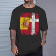 Dinamarca España Bandera De La Amistad Dinamarca Camiseta unisex Regalos para él
