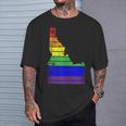 Distressed State Of Idaho Lgbt Rainbow Gay Pride T-Shirt Gifts for Him