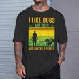 I Like Dogs And Weed And Maybe 3 People Vintage Stoner T-Shirt Gifts for Him