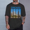 Downtown Chicago Skyline Souvenirs State Illinois T-Shirt Gifts for Him