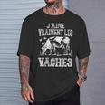 Drôle Cadeau Animal De Ferme J'aime Vraiment Les Vaches T-Shirt Cadeaux pour lui