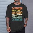 Earth Day Save Rescue Animals Recycle Plastics Planet T-Shirt Gifts for Him