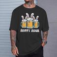 Easter Hoppy Happy Hour Bunny Ears Dad Team Women T-Shirt Gifts for Him
