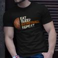Eat Sleep Basketball Repeat Fun Basketball Fans T-Shirt Gifts for Him