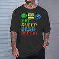 Eat Sleep Dash Repeat Video Game Geometry Video Gamer T-Shirt Gifts for Him