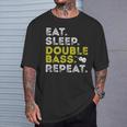 Eat Sleep Double Bass Upright Bass Instrument T-Shirt Gifts for Him