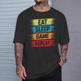 Eat Sleep Game Repeat Gaming T-Shirt Geschenke für Ihn