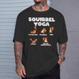 Eichhörnchen Yoga Lustiges Pose Illustration Schwarz T-Shirt Geschenke für Ihn