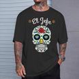 El Jefe Coloré Sucre Calavera Skull Dia De Los Muertos T-Shirt Cadeaux pour lui