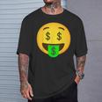 Emoticon Money Mouth Face With Dollar Sign Eyes Rich T-Shirt Gifts for Him