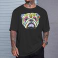 English Bulldog Day Of The Dead Sugar Skull Dog T-Shirt Gifts for Him