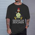 Erkenne Die Signserrückt Angratt Cockerel T-Shirt Geschenke für Ihn