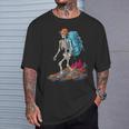 Esqueleto Al Aire Libre Aventuras De Montaña Esqueleto Senderismo Camiseta unisex Regalos para él
