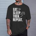 Essen Sleeep Tren Repeat Gym Trenbolon T-Shirt Geschenke für Ihn