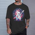 Estrellas Y Unicornio Con Guitarra Para Niños Y Niñas Camiseta unisex Regalos para él