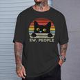 Ew People Vintage Black Cat For Cat Lover Cat Mom Cat Dad T-Shirt Gifts for Him