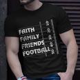 Faith Family Friends Football T-Shirt Gifts for Him