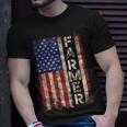 Farmer Tractors Usa American Flag Patriotic Farming Men T-Shirt Gifts for Him