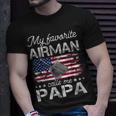 My Favorite Airman Calls Me Papa Proud Us Air Force Papa T-Shirt Gifts for Him