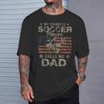 My Favorite Soccer Player Calls Me Dad Usa Flag T-Shirt Gifts for Him