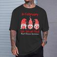 In February We Wear Red Three Gnomes Heart Disease Awareness T-Shirt Gifts for Him