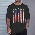 Fighter Jet Airplane American Flag Patriotic 4Th Of July Men T-Shirt Gifts for Him