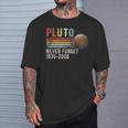 Never Forget Pluto Estilo Retro Divertido Espacio Divertido Ciencia Divertida Camiseta unisex Regalos para él